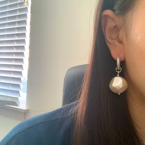 [Korean Brand]WE11DONE Silver Pearl-effect Earrings